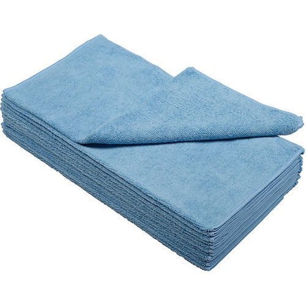 Global Industrial 16 x 16 300 GSM Microfiber Cleaning Cloths, Blue, 12PK 670235